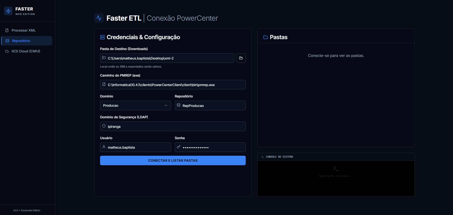 Conexão com o PowerCenter - Faster