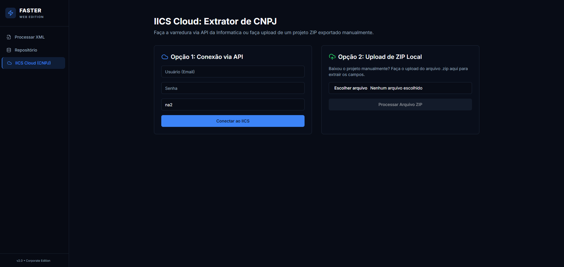 Extrator de CNPJ via IICS - Faster