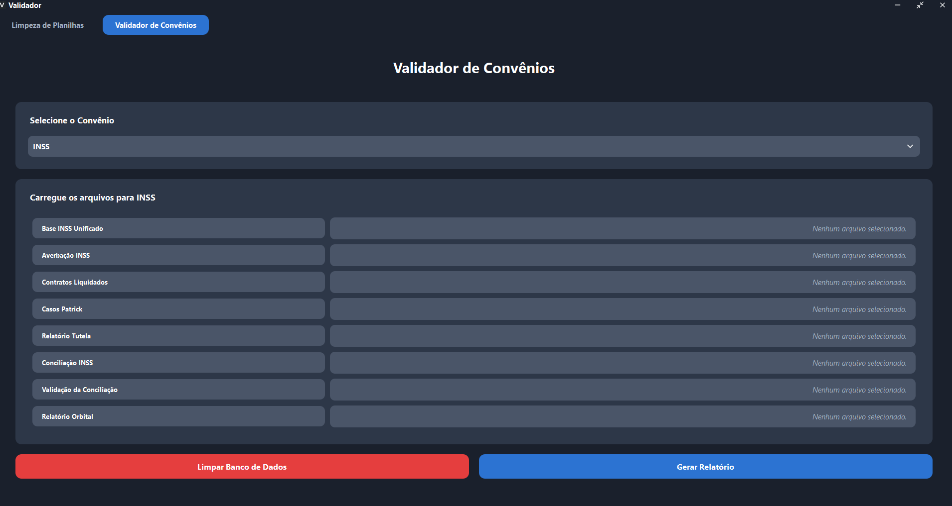 Validador configurado para INSS